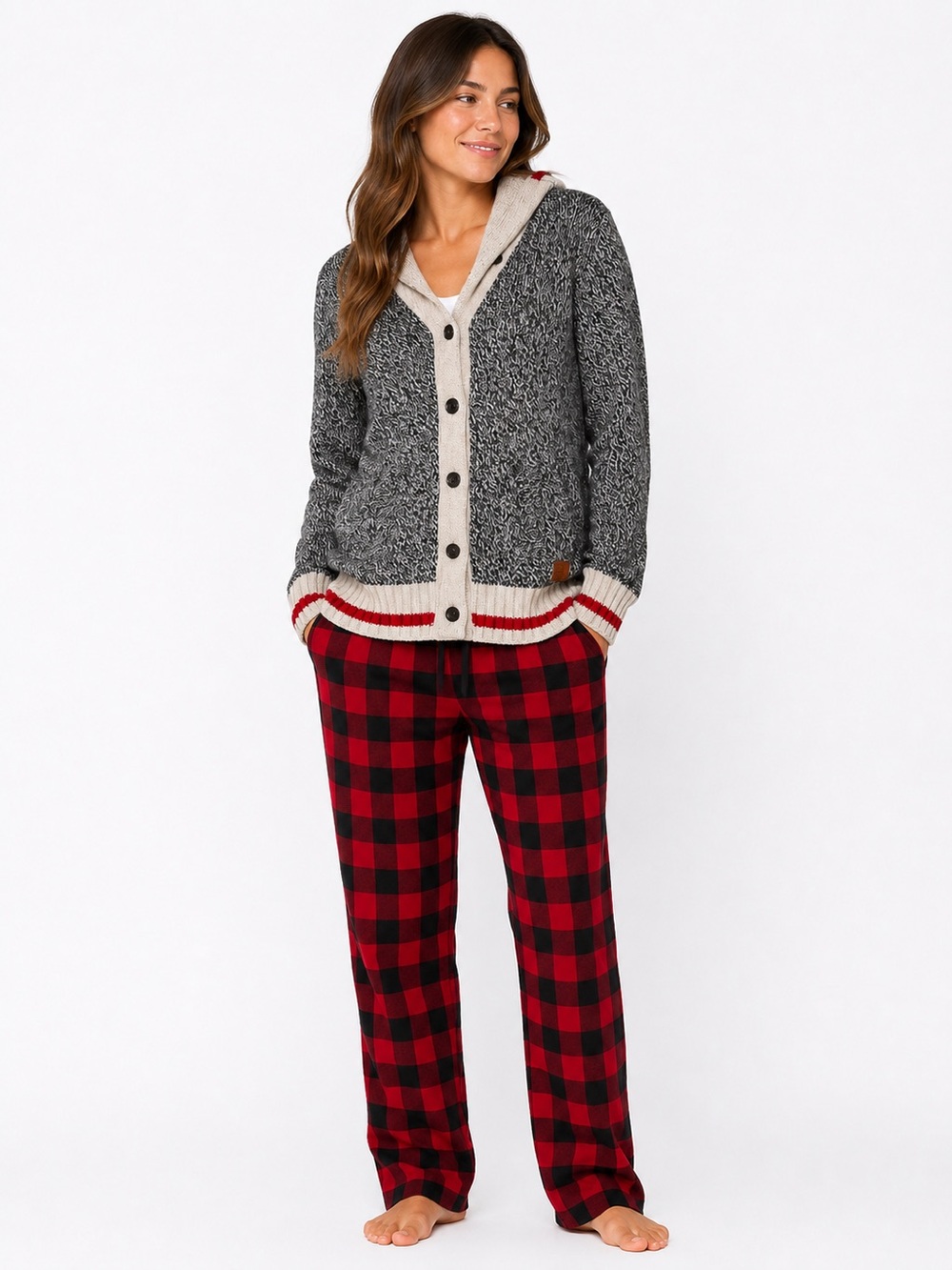 Roots Cabin women's classic collared button down sweater size XS wool blend
